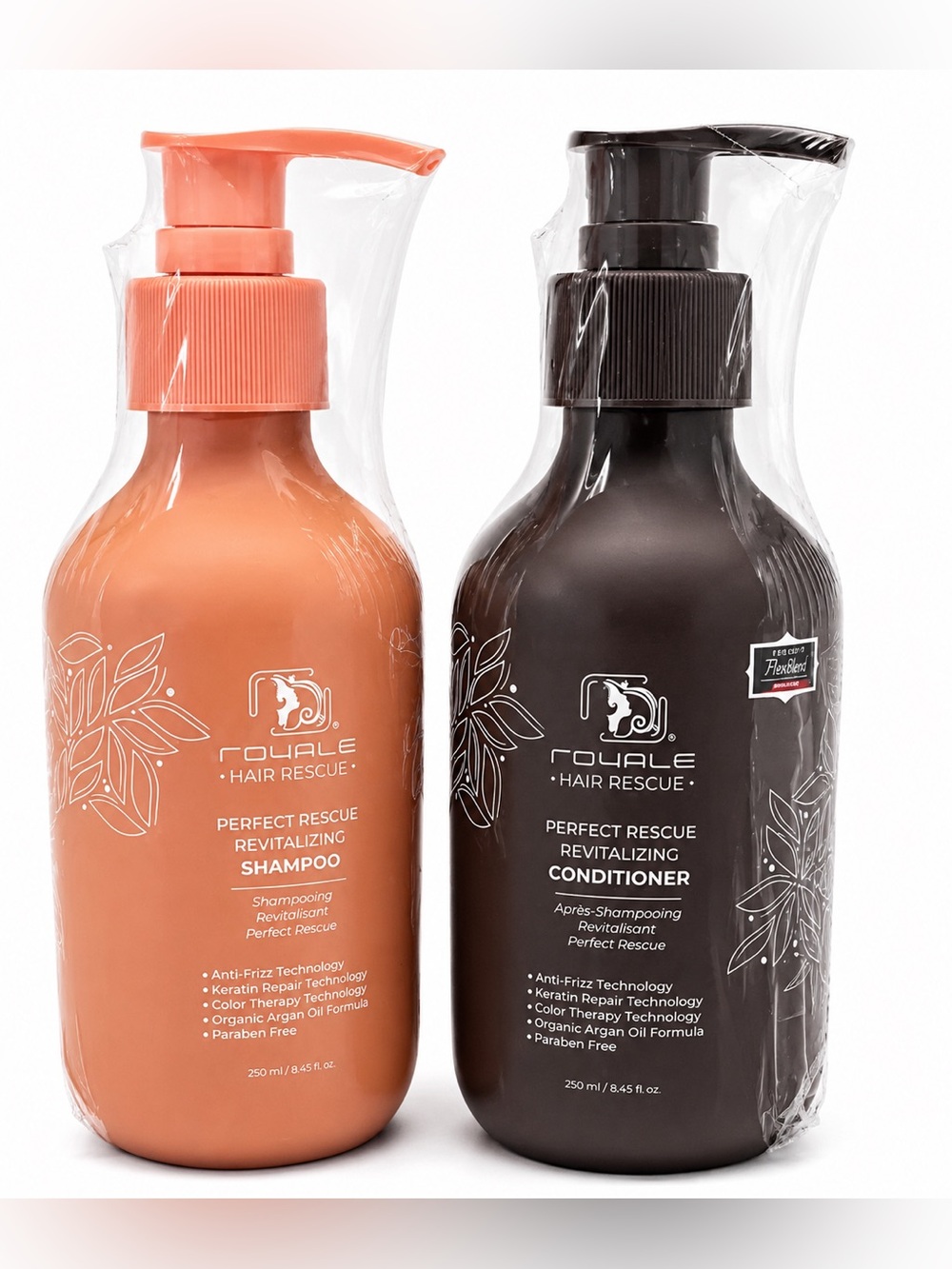 Royale Hair Bundle of Shampoo & Conditioner Keratin Argan Oil 250ml Factory Seal